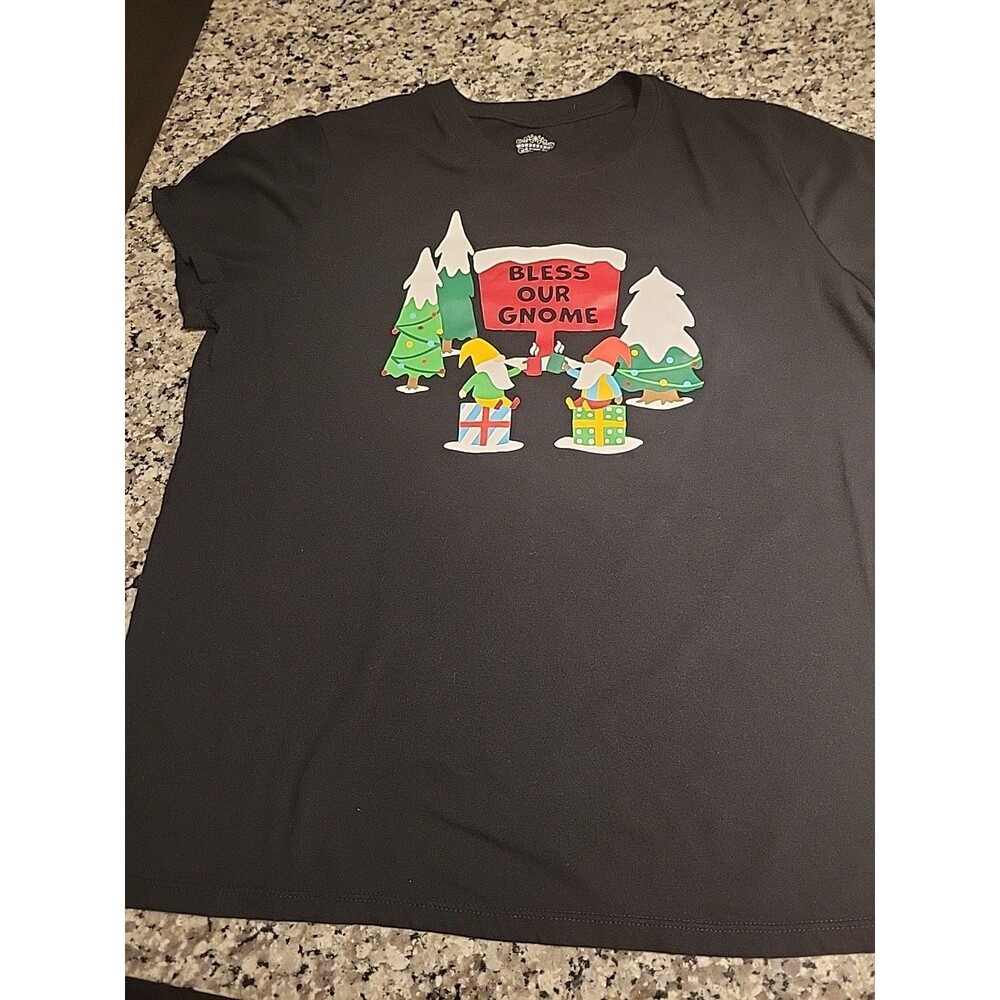 WonderShop Christmas Sleep T-shirt Bless Our Gnome Women’s Size L